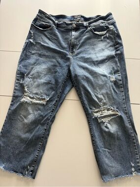 Judy Blue High-Rise Wide Leg Cropped Jeans